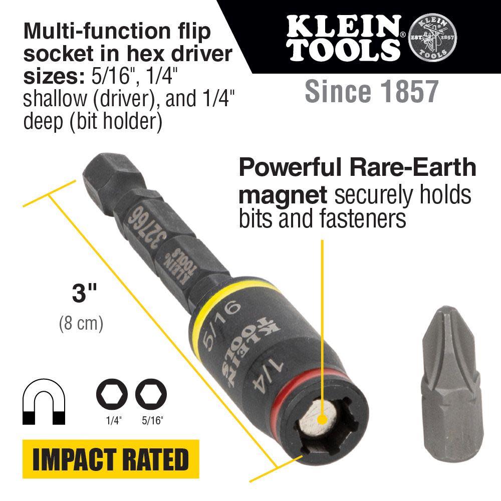 Klein Tools 3 in 1 Impact Flip Socket Set 2pc - Ascmtools