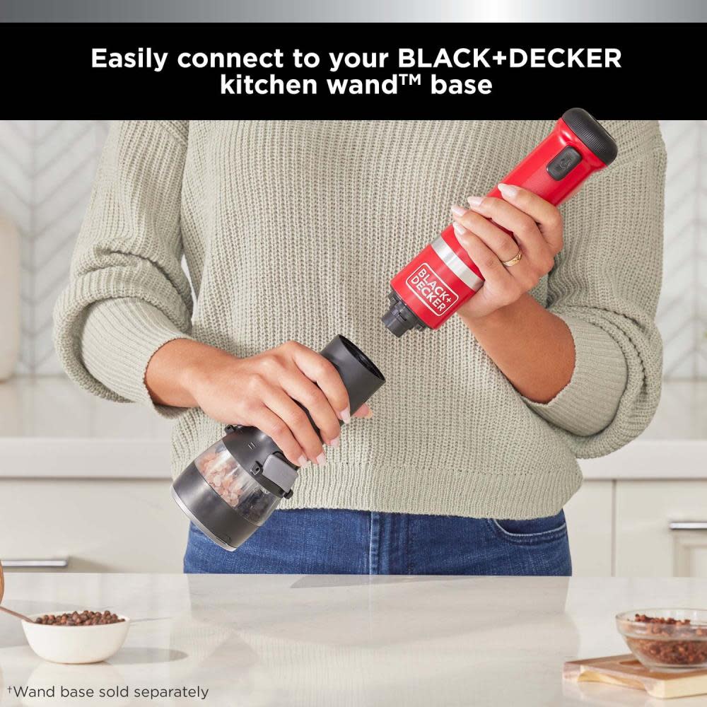 Black and Decker kitchen wand 2 in 1 Salt & Pepper Grinder Attachment - Ascmtools