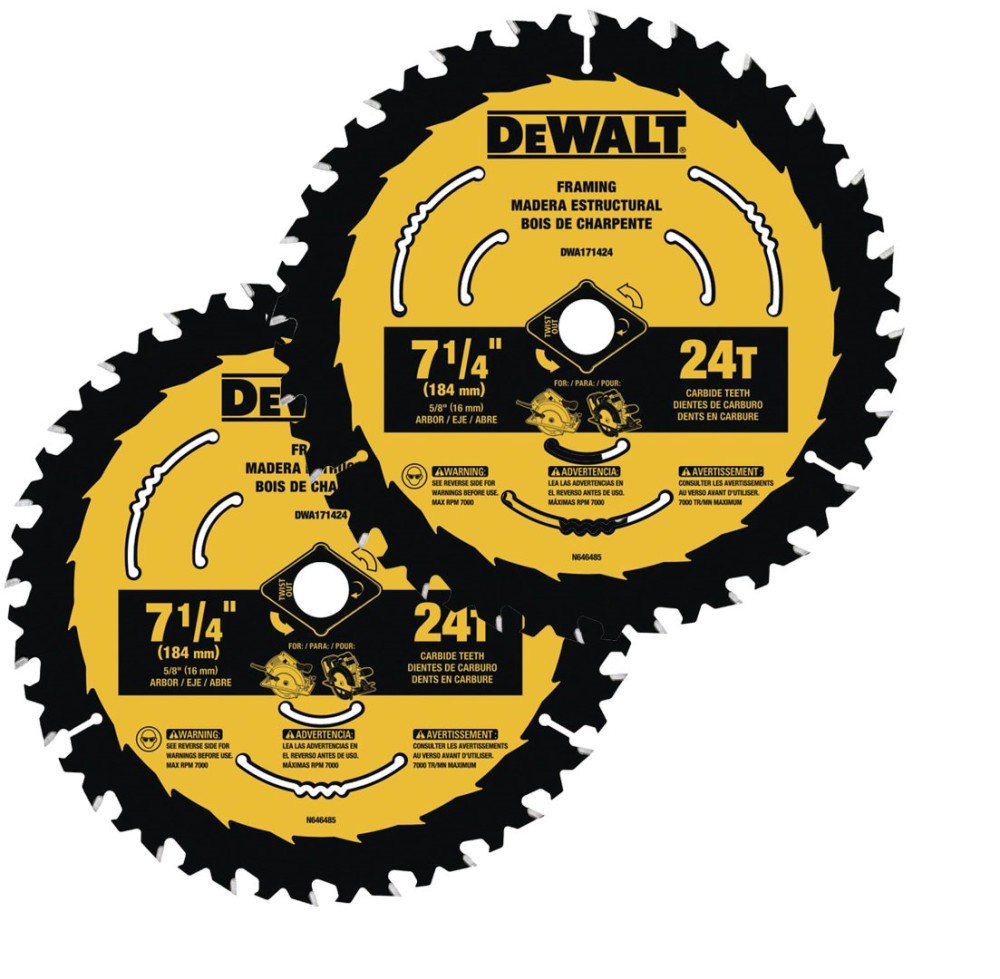 DEWALT 7-1/4-in 24T Saw Blades with ToughTrack tooth design 2 pk - Ascmtools
