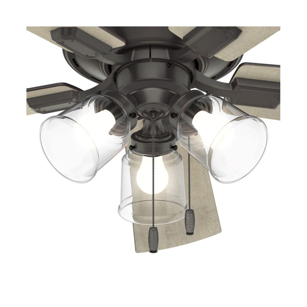 Hunter Fan Crestfield Ceiling Fan 52″ Bronze Bleached Grey Pine - Ascmtools