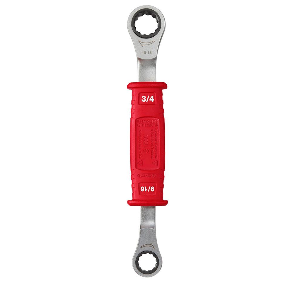 Milwaukee Linemans 2-in-1 Insulated Ratcheting Box Wrench - Ascmtools