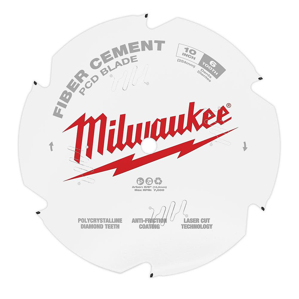 Milwaukee 10 in. PCD/Fiber Cement Circular Saw Blade - Ascmtools