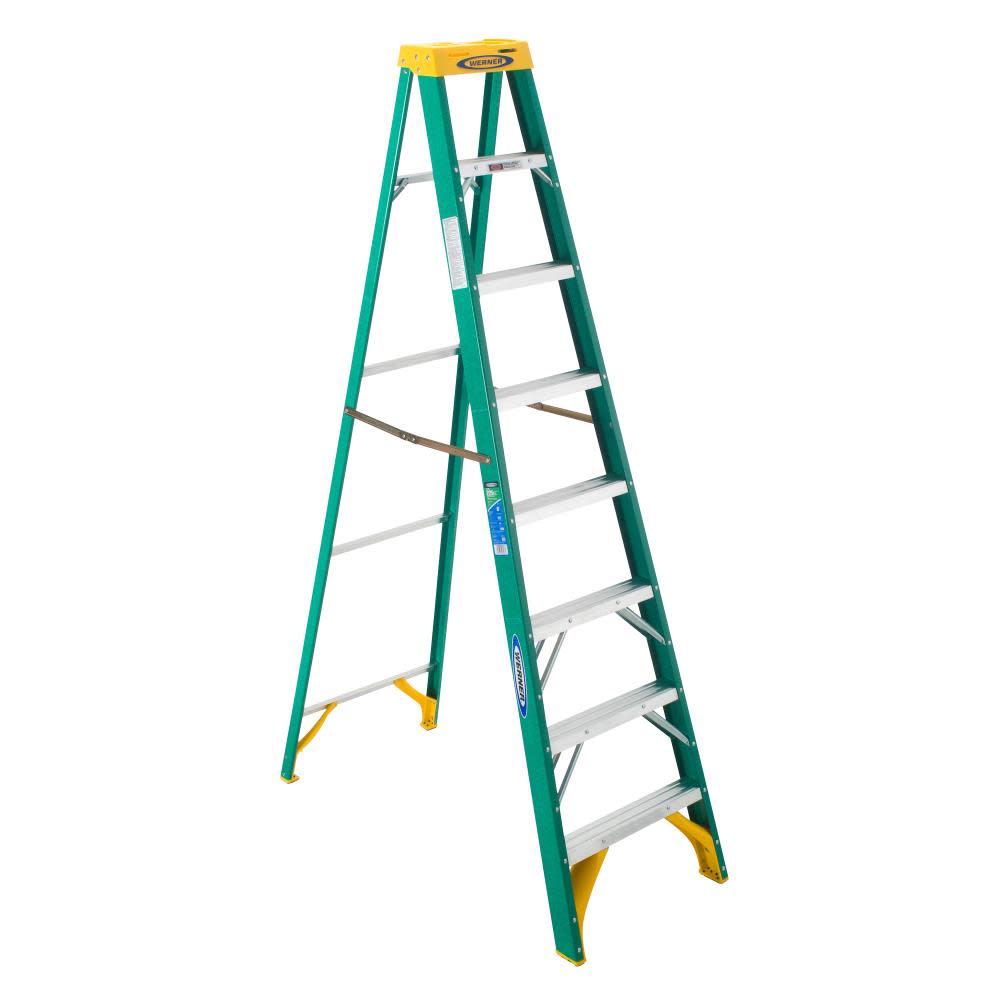 Werner 8 Ft. Type II Fiberglass Step Ladder - Ascmtools