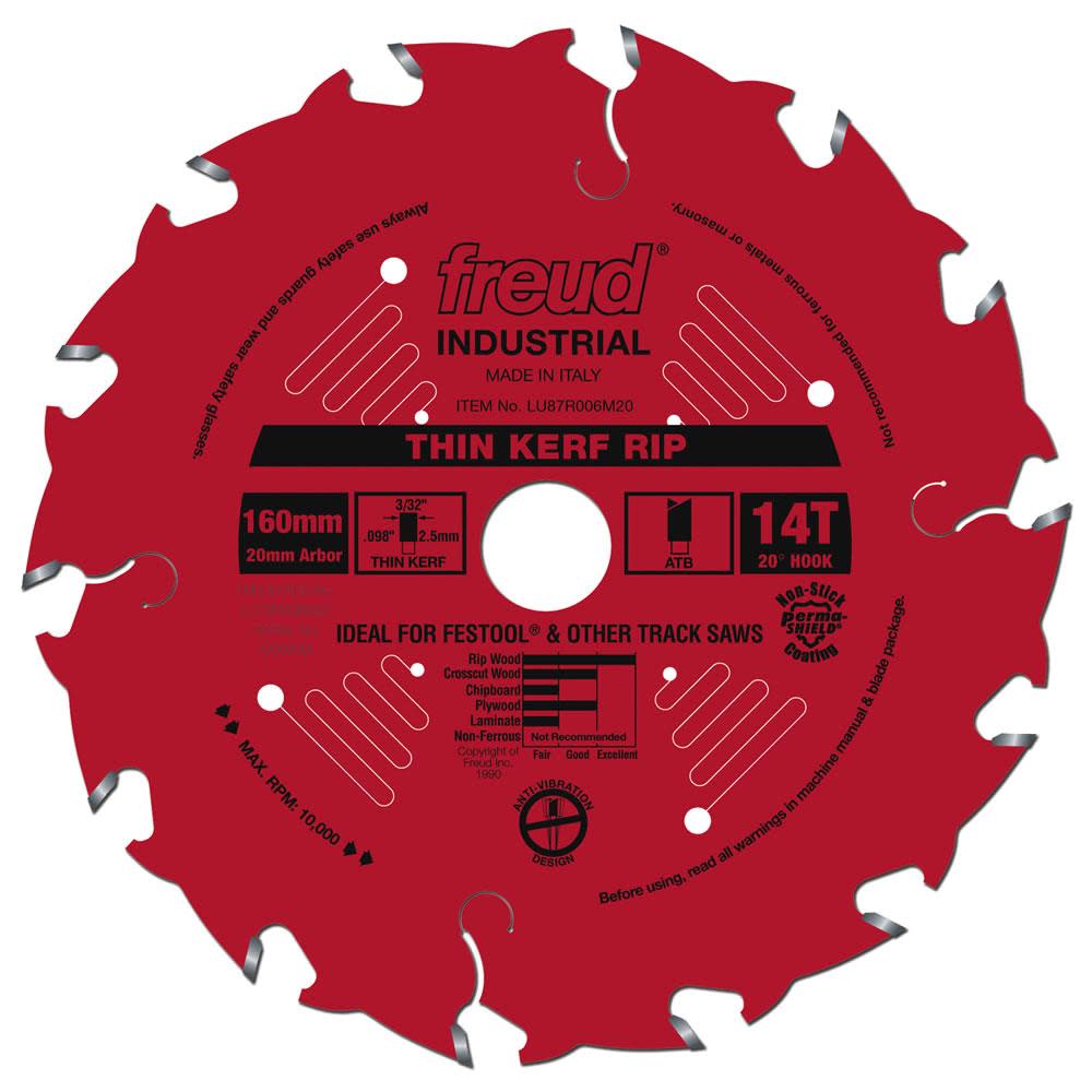 Freud 160 mm x 14T mm Thin Kerf Rip Blade - Ascmtools