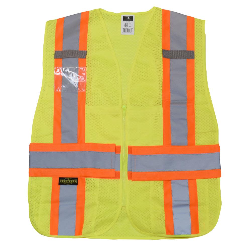 Radians Safety Vest Type R Class 2 Expandable Two Tone Hi Viz Green XL-2X - Ascmtools