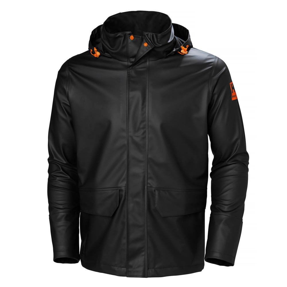 Helly Hansen PU Gale Waterproof Rain Jacket Black Large - Ascmtools