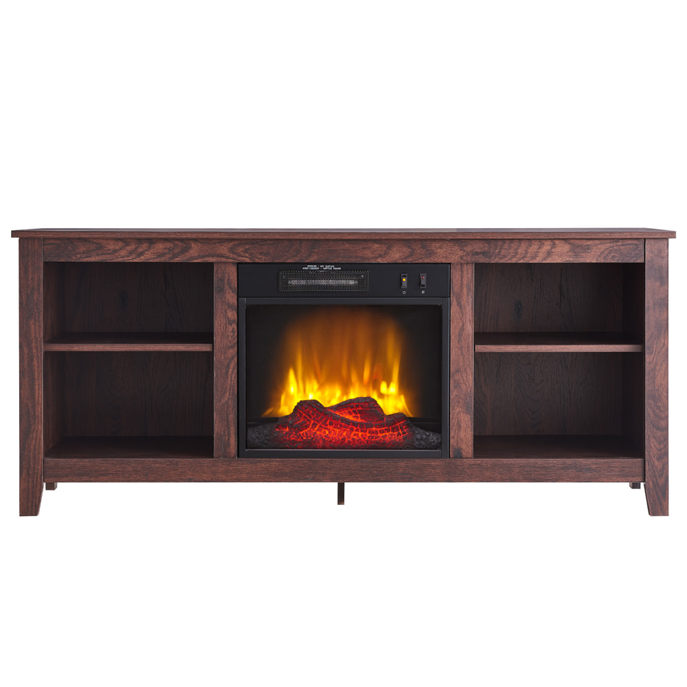 Hearthpro Open Abrasive Grain Coat Console Media Electric Fireplace - Ascmtools