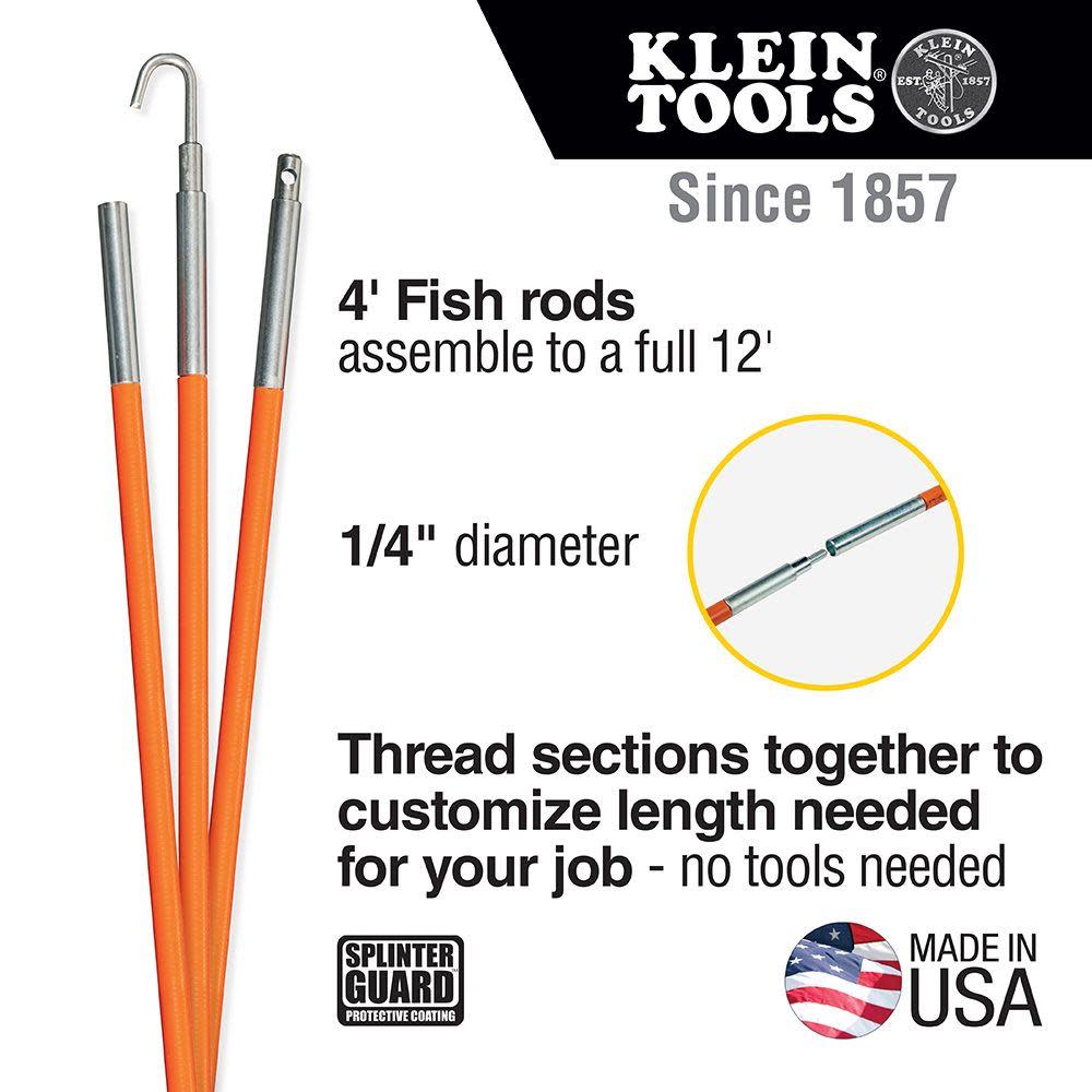 Klein Tools 12′ (3.7 m) Lo-Flex Fish Rod Set - Ascmtools