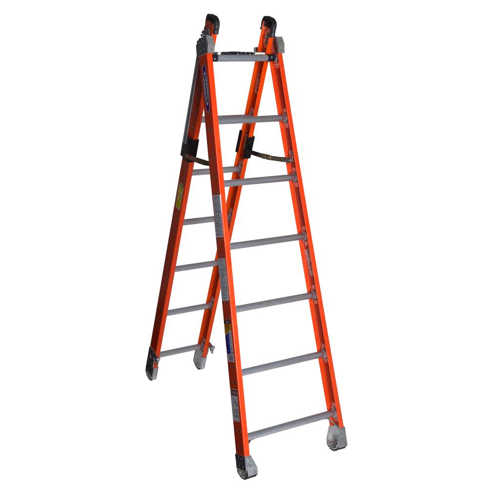 Werner 14 Ft. Type IAA Fiberglass Combination Ladder - Ascmtools