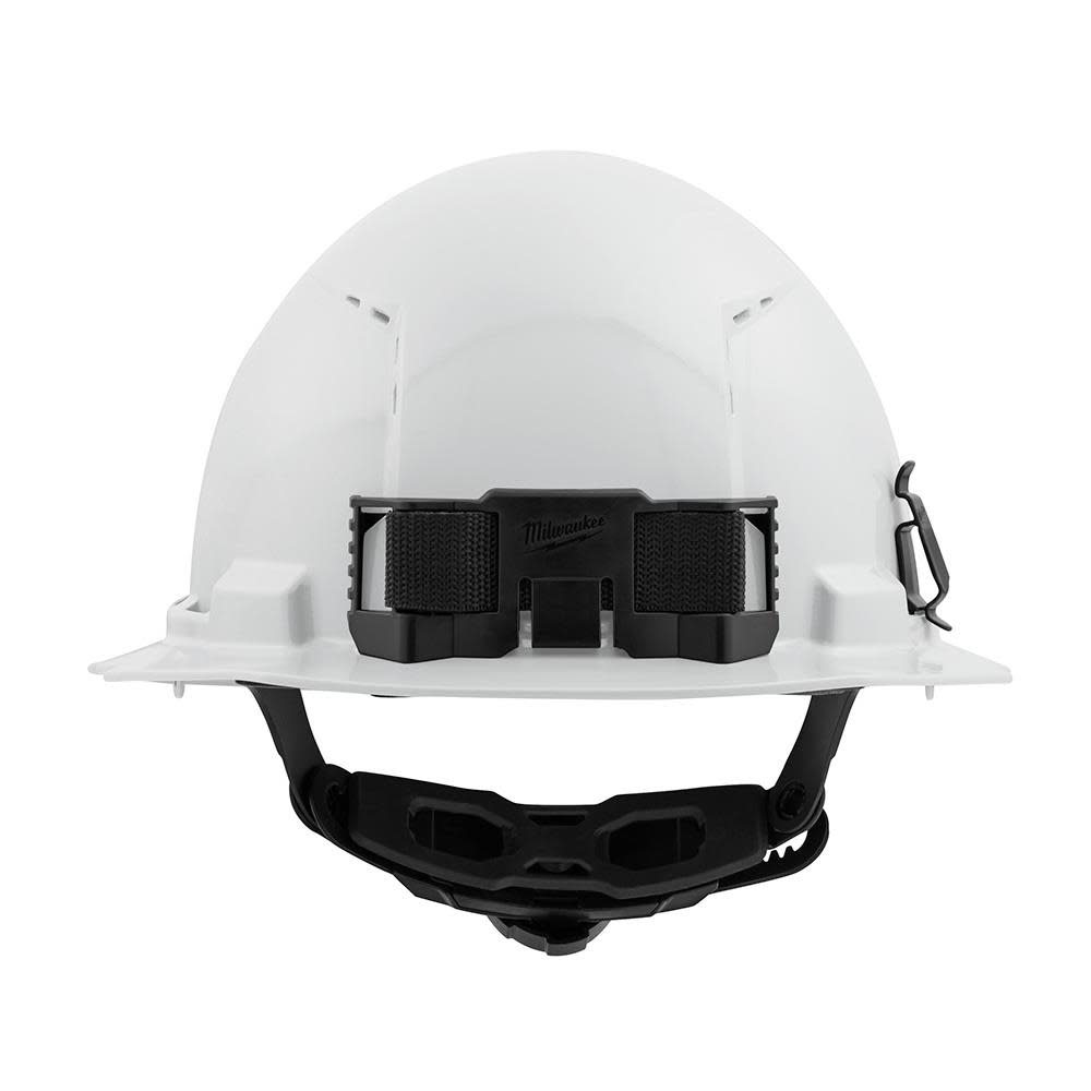Milwaukee White Full Brim Vented Hard Hat with 6pt Ratcheting Suspension Type 1 Class C - Ascmtools