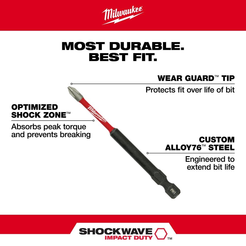 Milwaukee SHOCKWAVE 3.5 in. T20 Impact Driver Bits 5PK - Ascmtools