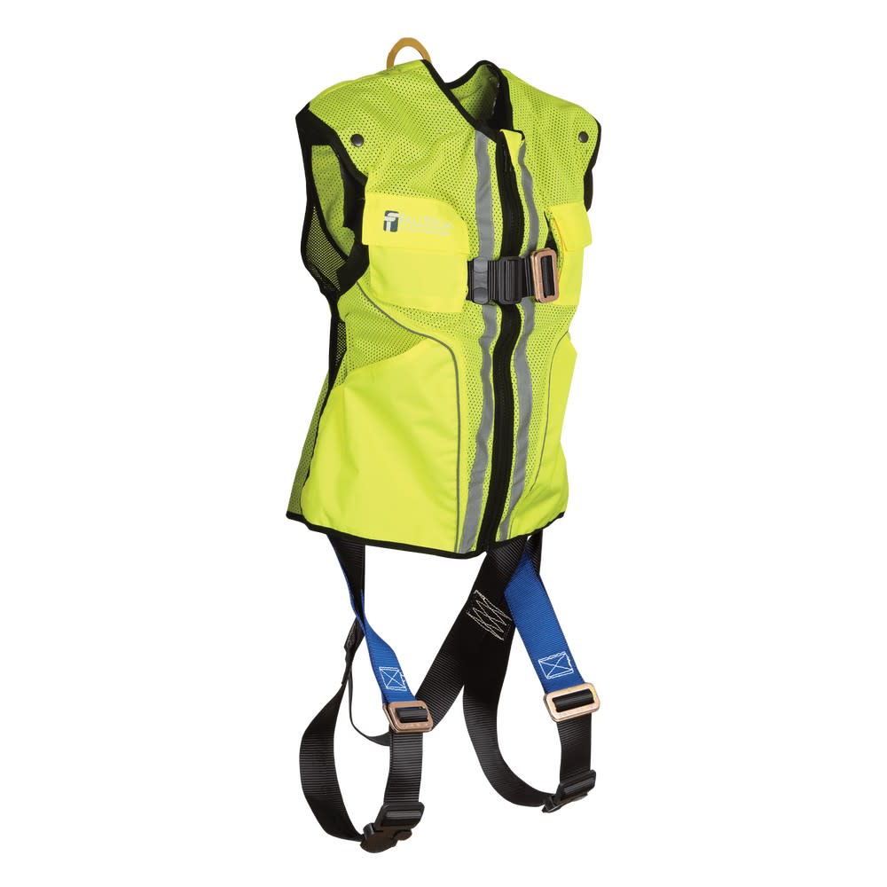 Falltech Hi Visibility Lime Vest with Harness L/XL - Ascmtools