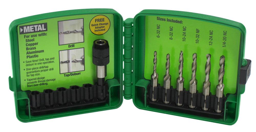 Greenlee 6pc Drill & Tap Bit Set - Ascmtools