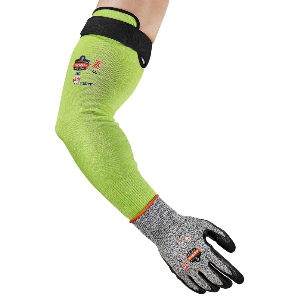 Ergodyne ProFlex 7941 PR Cut Resistant Arm Sleeve Pair 22″ Lime - Ascmtools