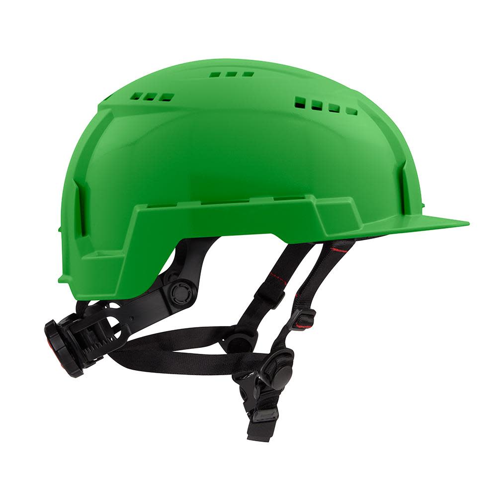Milwaukee Green Front Brim Vented Helmet with BOLT Class C - Ascmtools