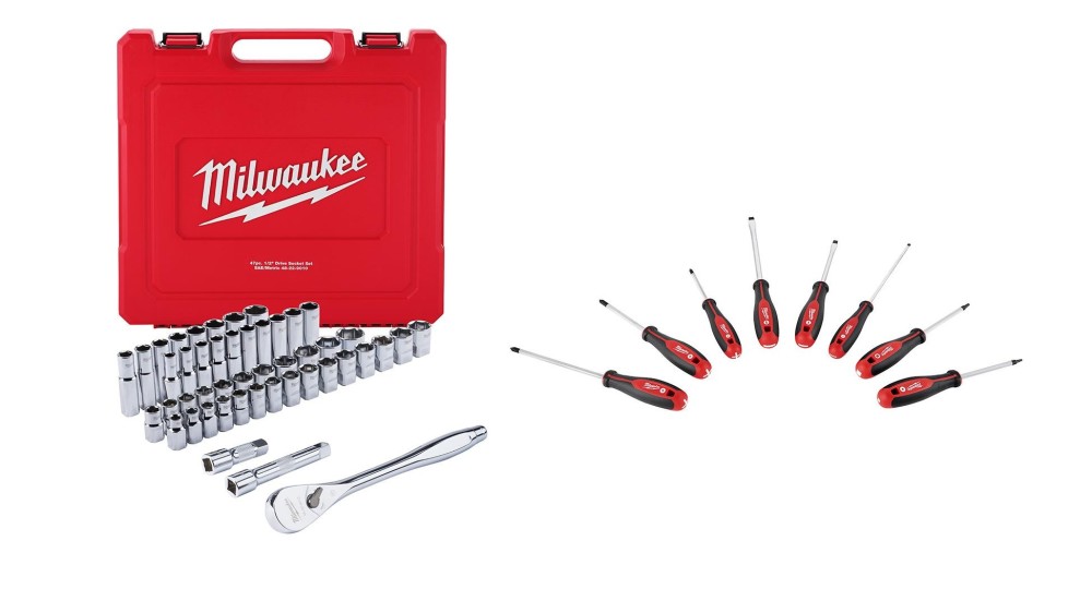 Milwaukee 47pc 1/2″ Tool Set SAE & Metric & 8pc Tool Set Bundle - Ascmtools