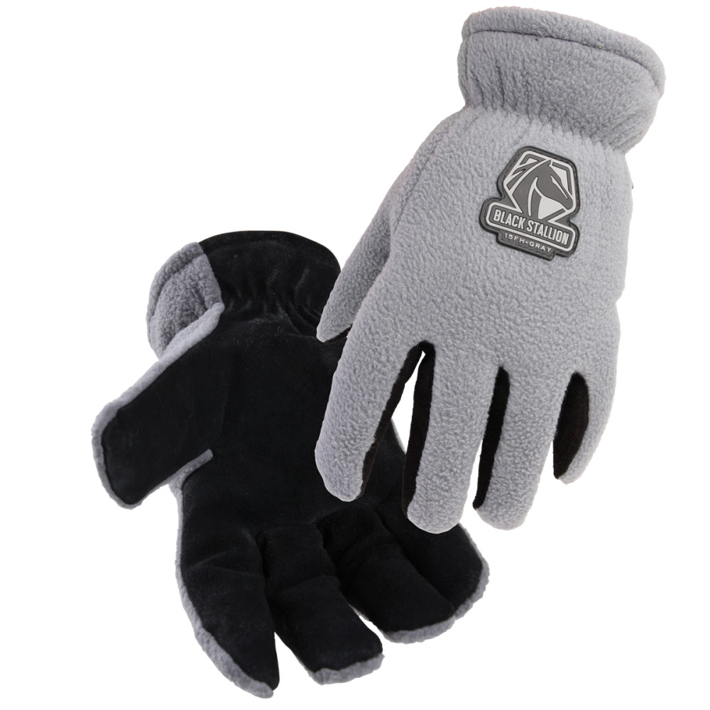 Black Stallion FuzzyHand Polar Fleece Winter Gloves Medium - Ascmtools