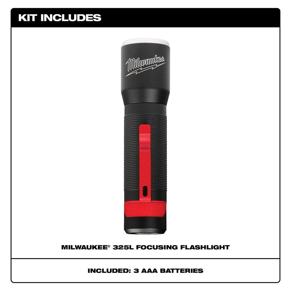 Milwaukee 325-Lumen LED Focusing Flashlight - Ascmtools