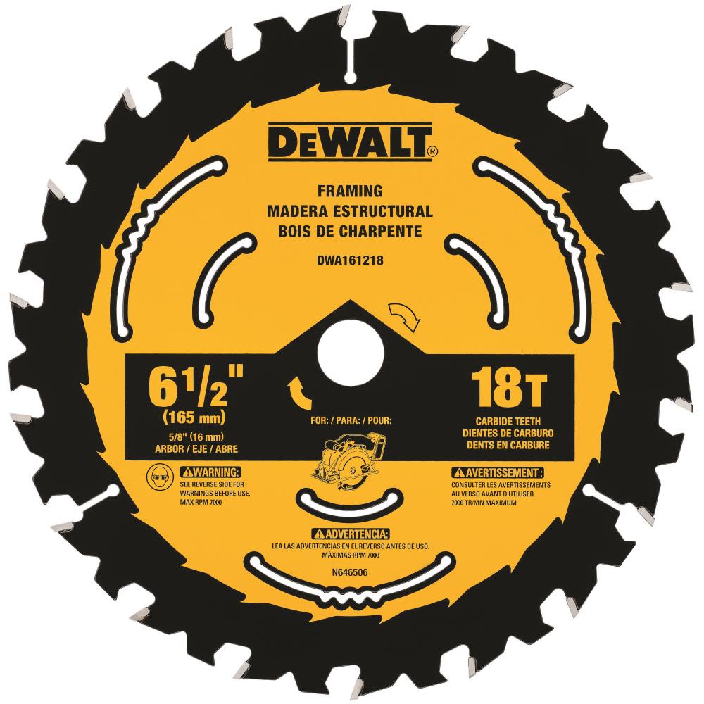 DEWALT 6-1/2 In. 18T Circular Saw Blade 1 - Ascmtools