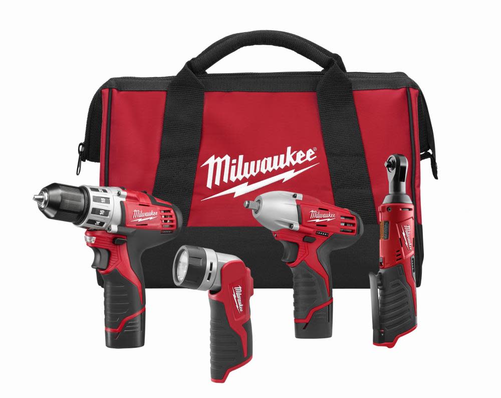 Milwaukee M12 Cordless Lithium-Ion 4 Tool Combo Kit - Ascmtools