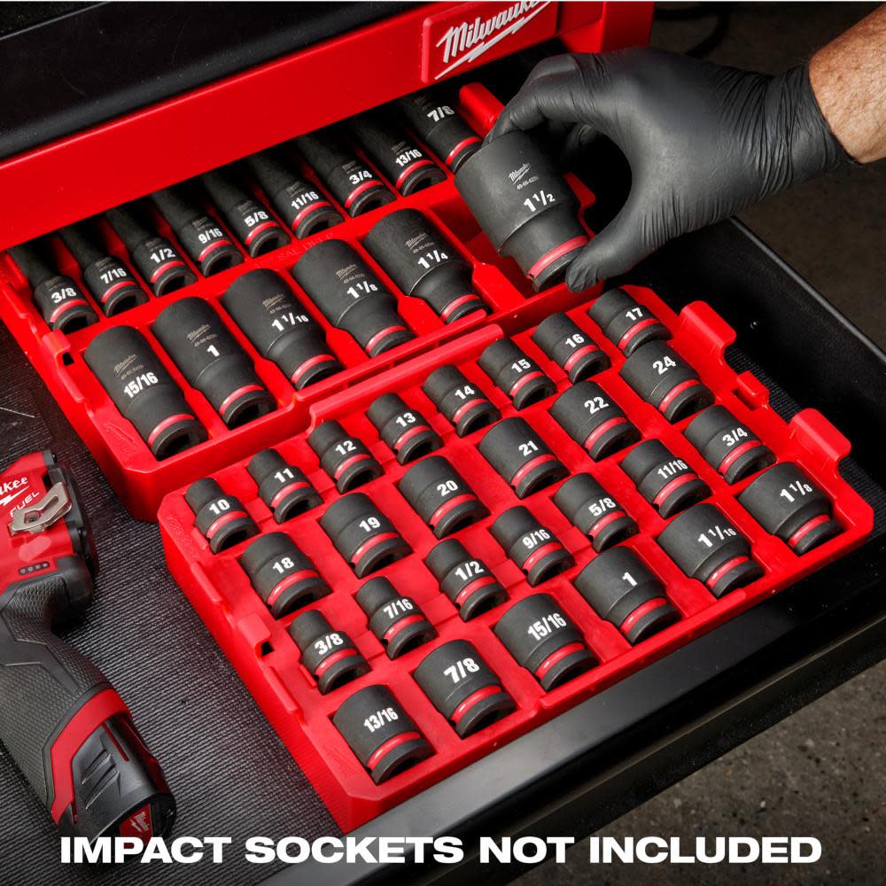Milwaukee SHOCKWAVE Impact Duty Socket 1/2 Dr 27pc Tray Only - Ascmtools