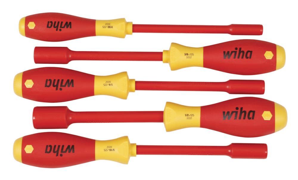 Wiha Insulated SoftFinish Inch Nut Driver Set 5 piece - Ascmtools