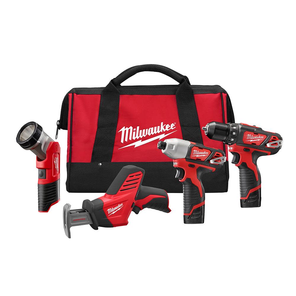 Milwaukee M12 Cordless Lithium-Ion 4 Tool Combo Kit - Ascmtools