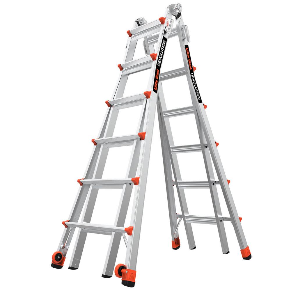 Little Giant Safety Revolution M26 Aluminum Type 1A Telescoping Multi-Position Ladder - Ascmtools