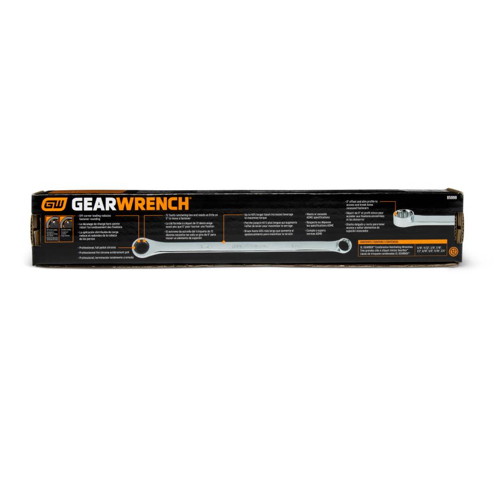 GEARWRENCH 9 Pc XL GearBox Sae Double Box Ratcheting Wrench Set - Ascmtools