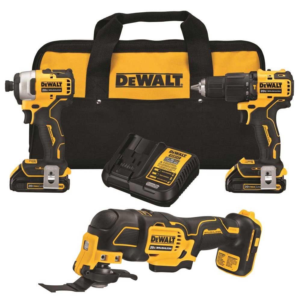 DEWALT ATOMIC 20V MAX 3 Tool Combo Kit Bundle - Ascmtools