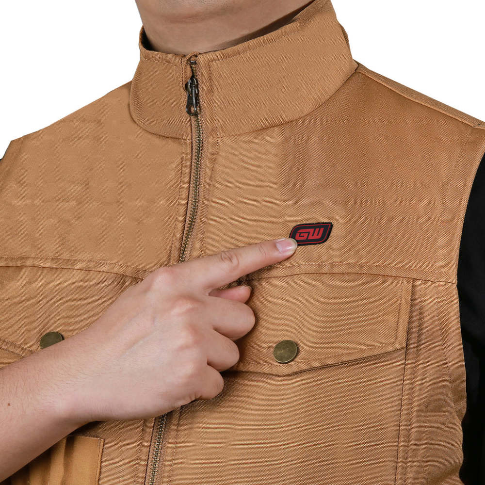 GEARWRENCH Mens Khaki Heated Quilted Vest Kit 2X - Ascmtools