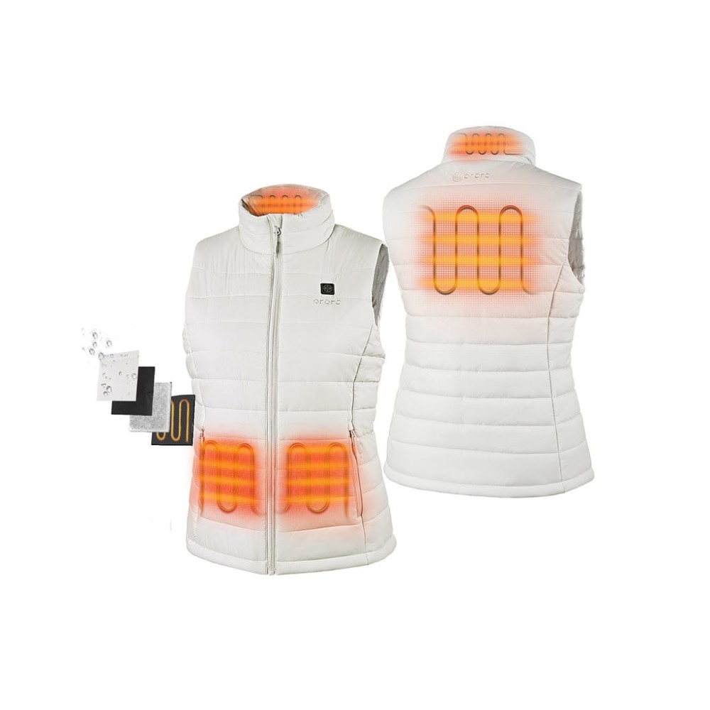 ORORO Womens Off-White Classic Heated Vest Kit XL - Ascmtools