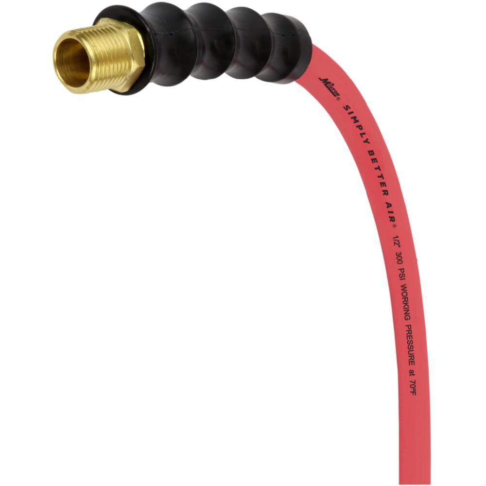 Milton ULR 1/2″ ID x 50′ (1/2″ MNPT) Ultra Lightweight Rubber Air Hose for Extreme Environments - Ascmtools