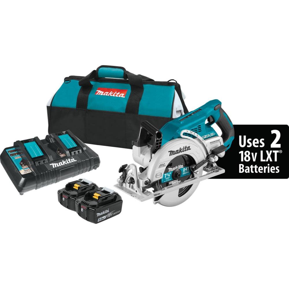 Makita X2 LXT 18V Rear Handle 7-1/4″ Circular Saw Kit - Ascmtools