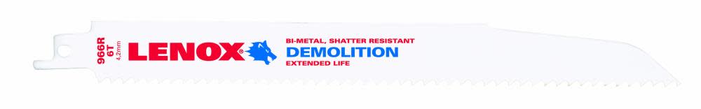 Lenox 9 In. 6 TPI Demolition Reciprocating Blade - Ascmtools