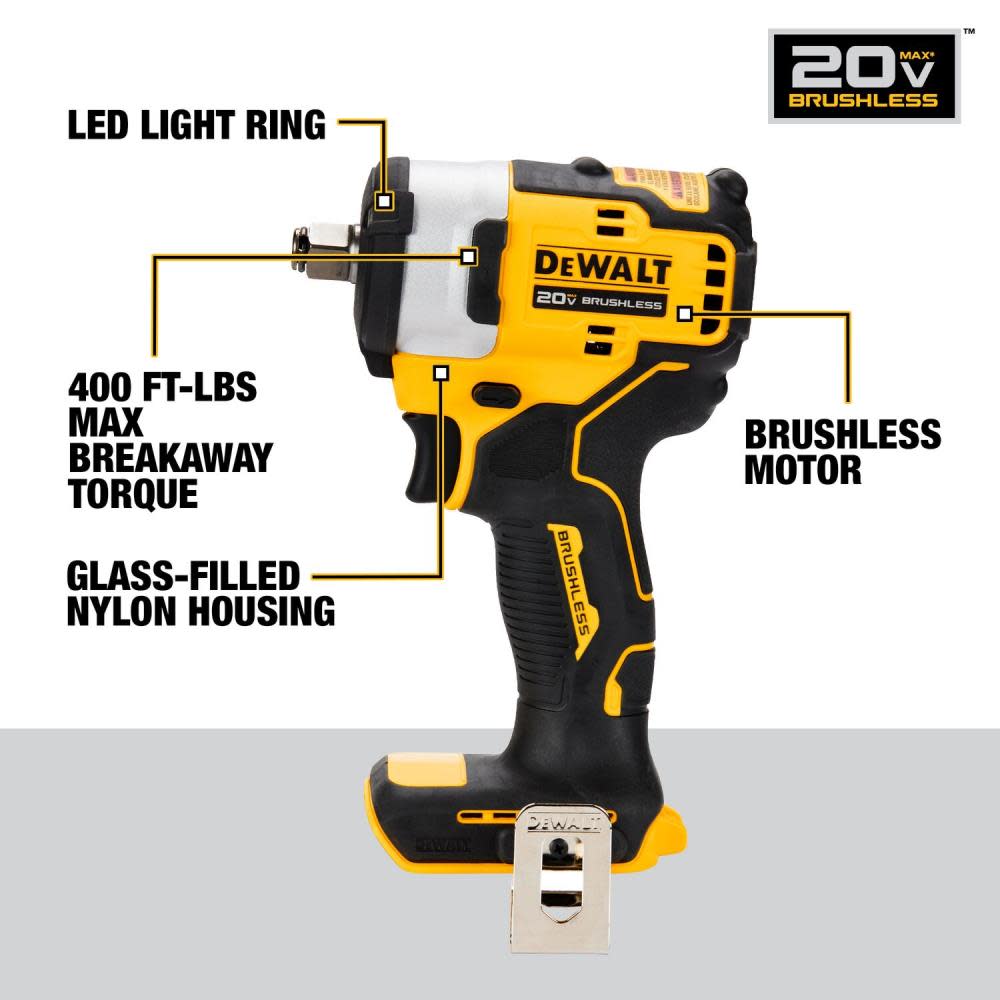 DEWALT 20V MAX 1/2″ Impact Wrench Hog Ring Anvil Bare Tool - Ascmtools