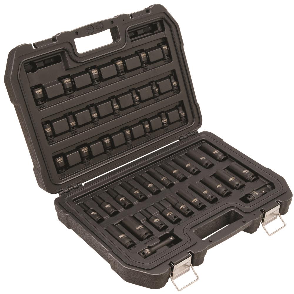 DEWALT 42 Piece 3/8 in Drive Combination Impact Socket Set – 6 Point - Ascmtools
