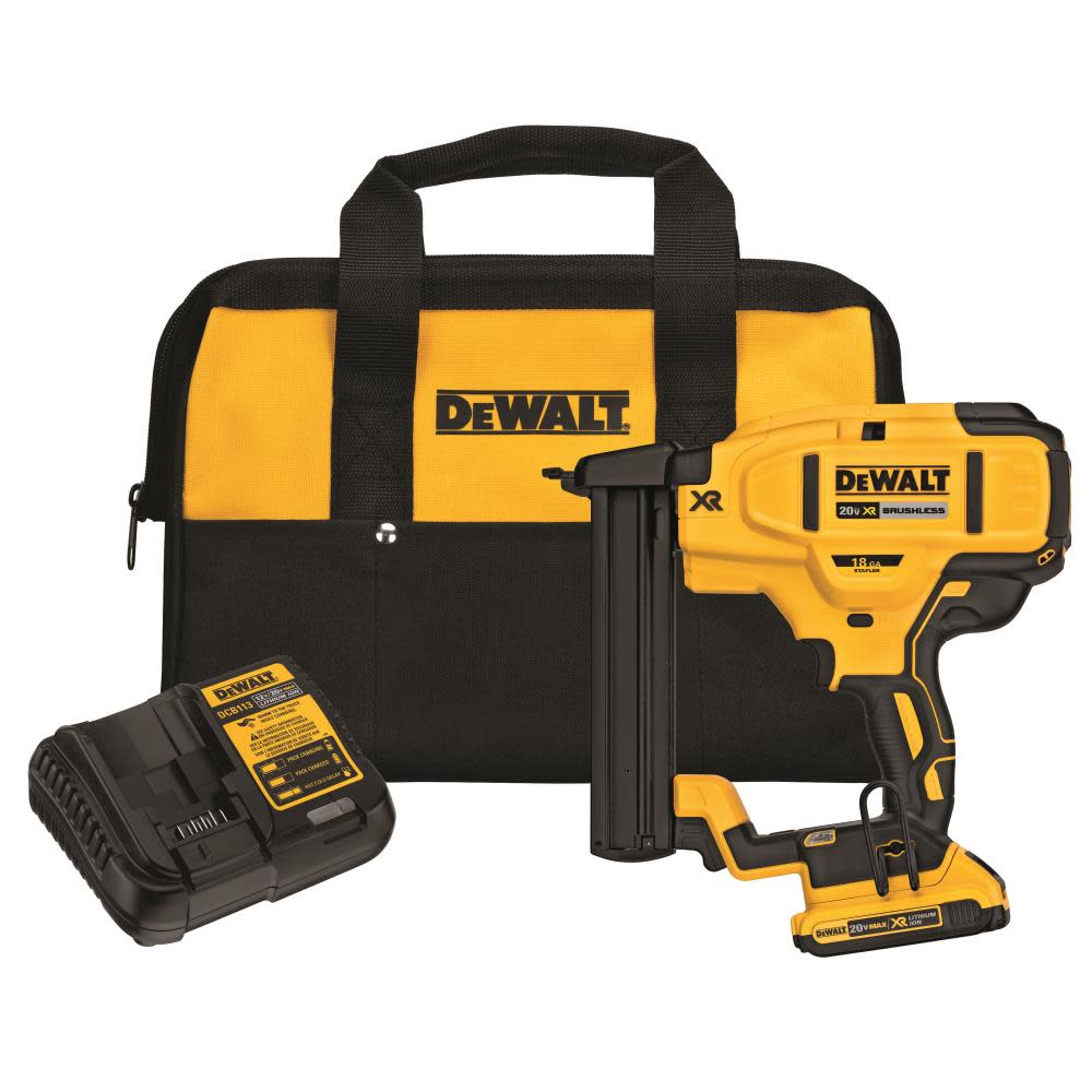 DEWALT 20 V MAX* XR 18 Gauge Narrow Crown Stapler Kit - Ascmtools