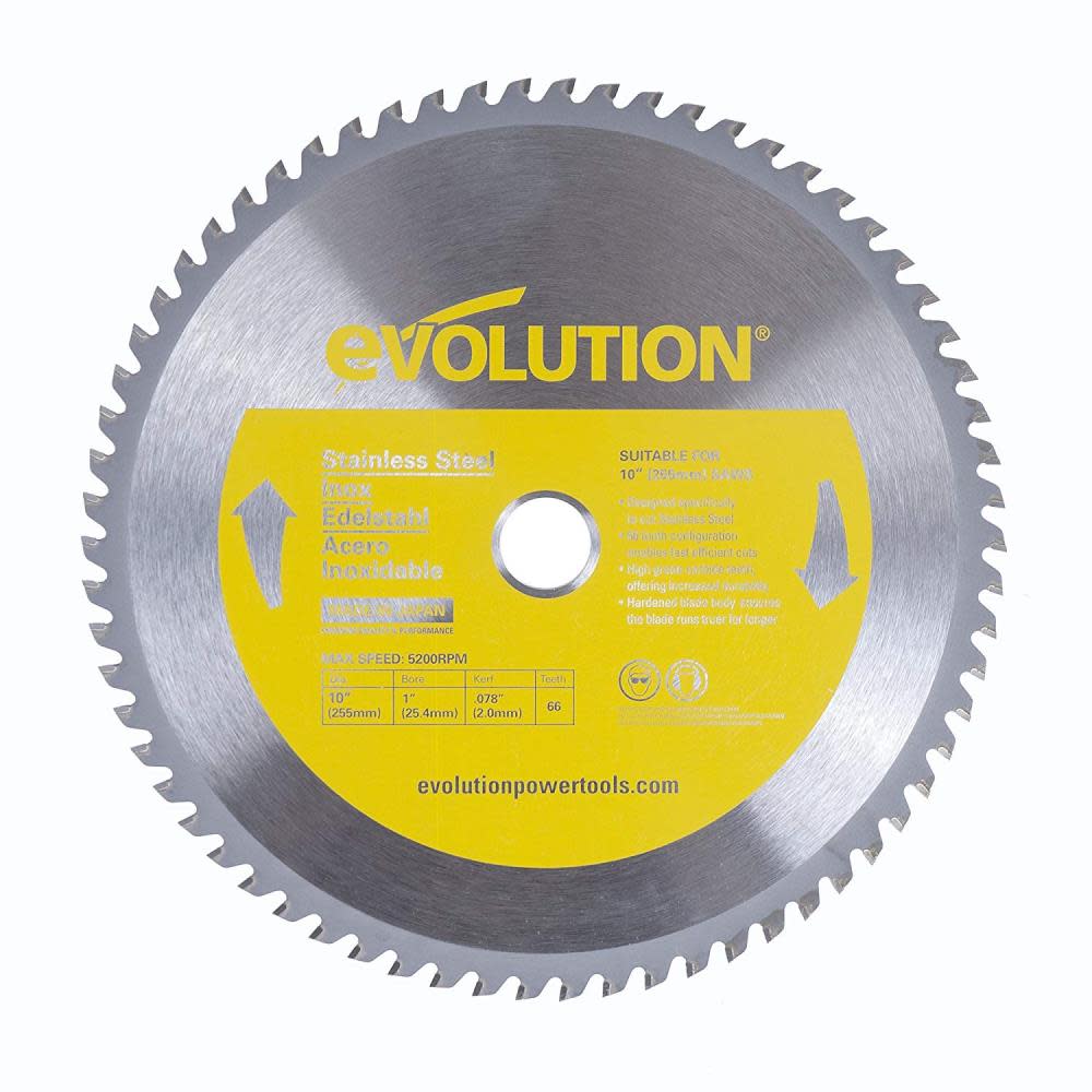 Evolution Power Tools 10-in 66-Tooth Dry Standard Tungsten Carbide-Tipped Steel Circular Saw Blade - Ascmtools