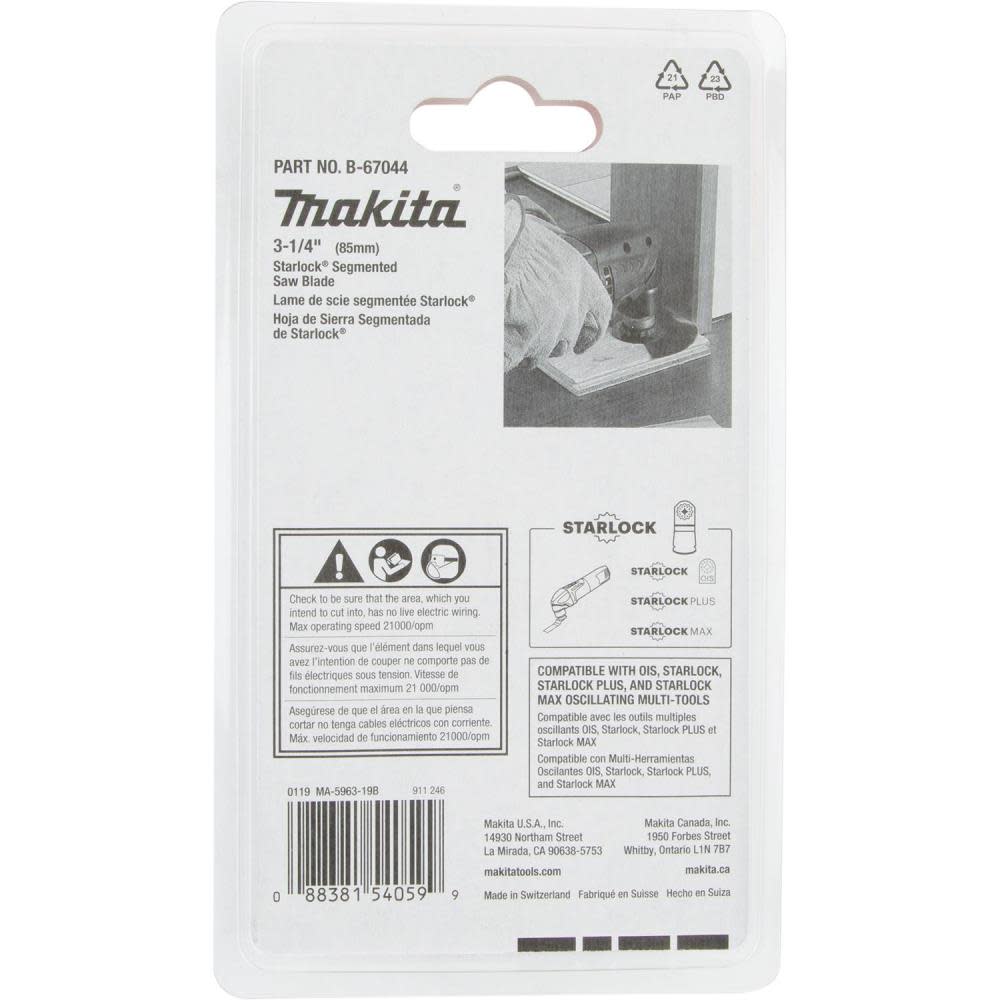 Makita 3-1/4″ Starlock Segmented Saw Blade - Ascmtools