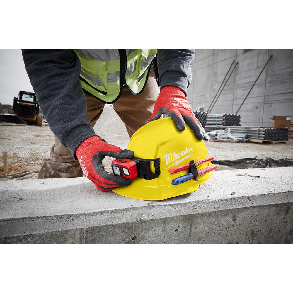 Milwaukee White Front Brim Vented Hard Hat with 6pt Ratcheting Suspension Type 1 Class C - Ascmtools