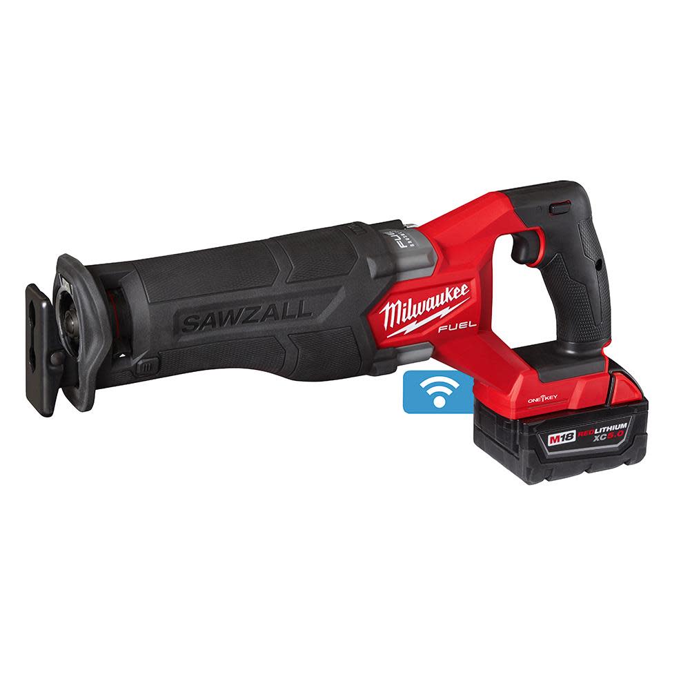 Milwaukee M18 FUEL SAWZALL Reciprocating Saw with ONE-KEY – 2 Battery XC5.0 Kit - Ascmtools