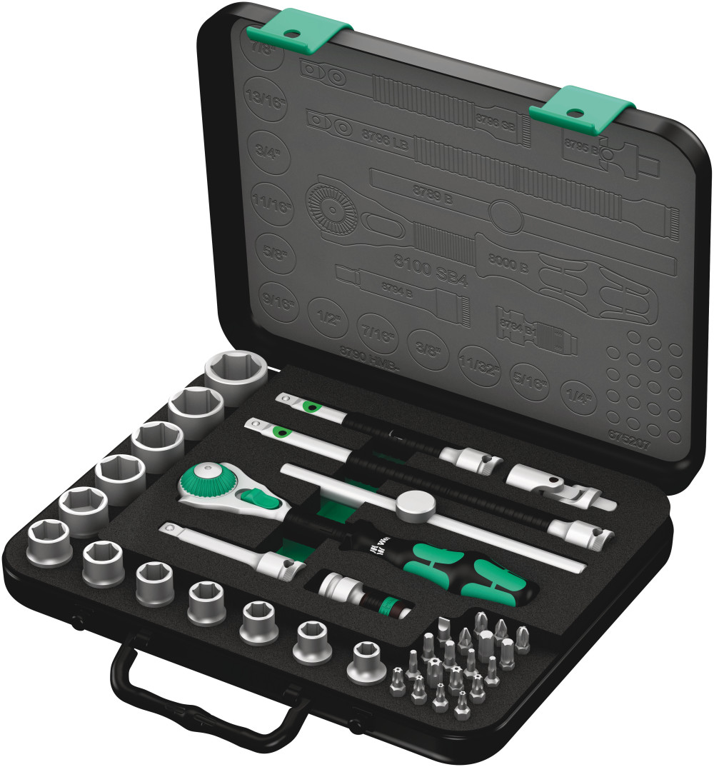 Wera Tools 38pc 3/8″ Drive 8100 SB 4 Zyklop Speed Ratchet Set - Ascmtools