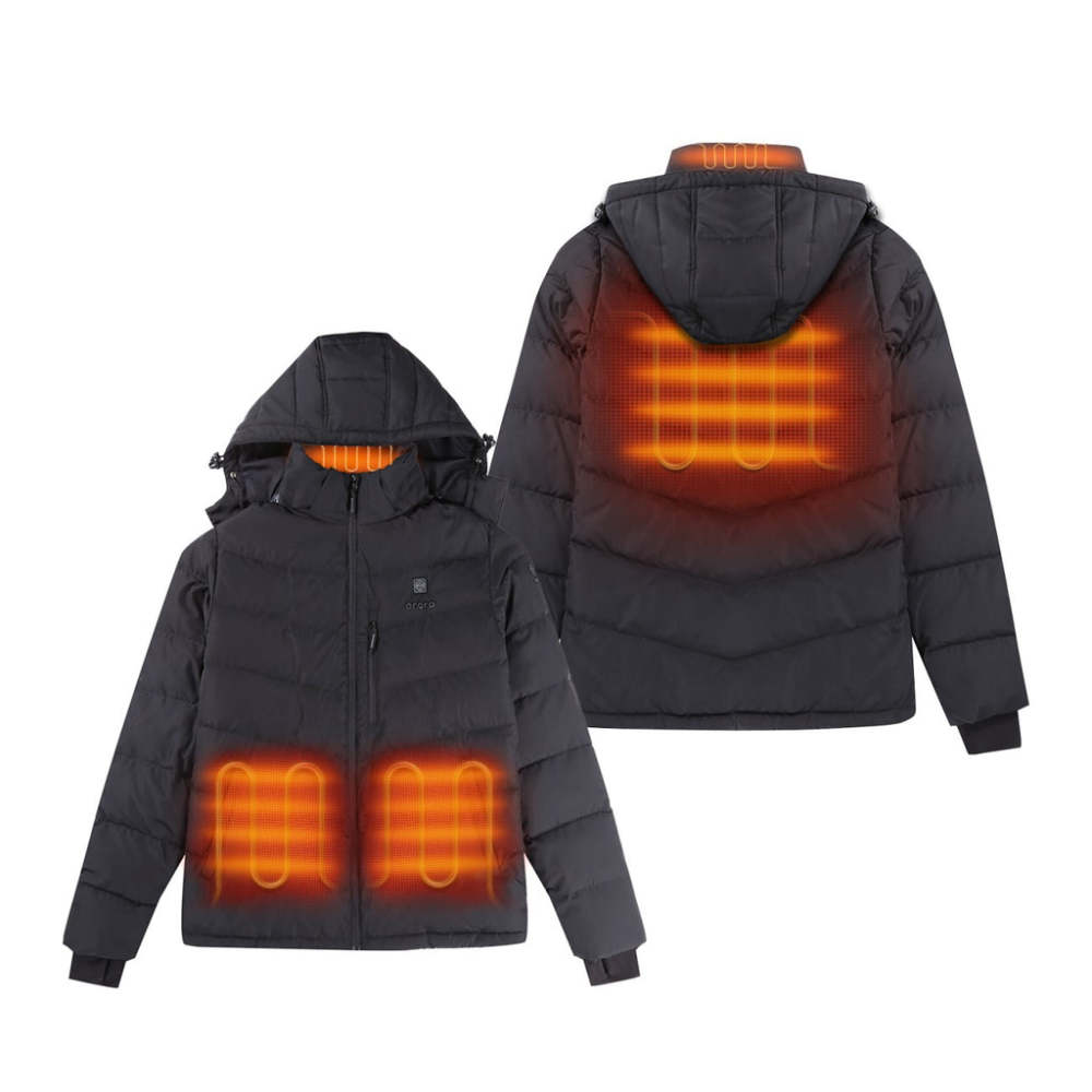 ORORO Mens Black Heated Down Jacket Kit 2X - Ascmtools