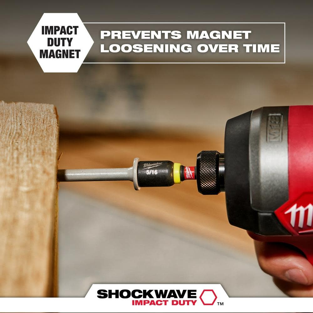 Milwaukee SHOCKWAVE Impact Duty 8MM x 2 9/16″ Magnetic Nut Driver 10pk - Ascmtools