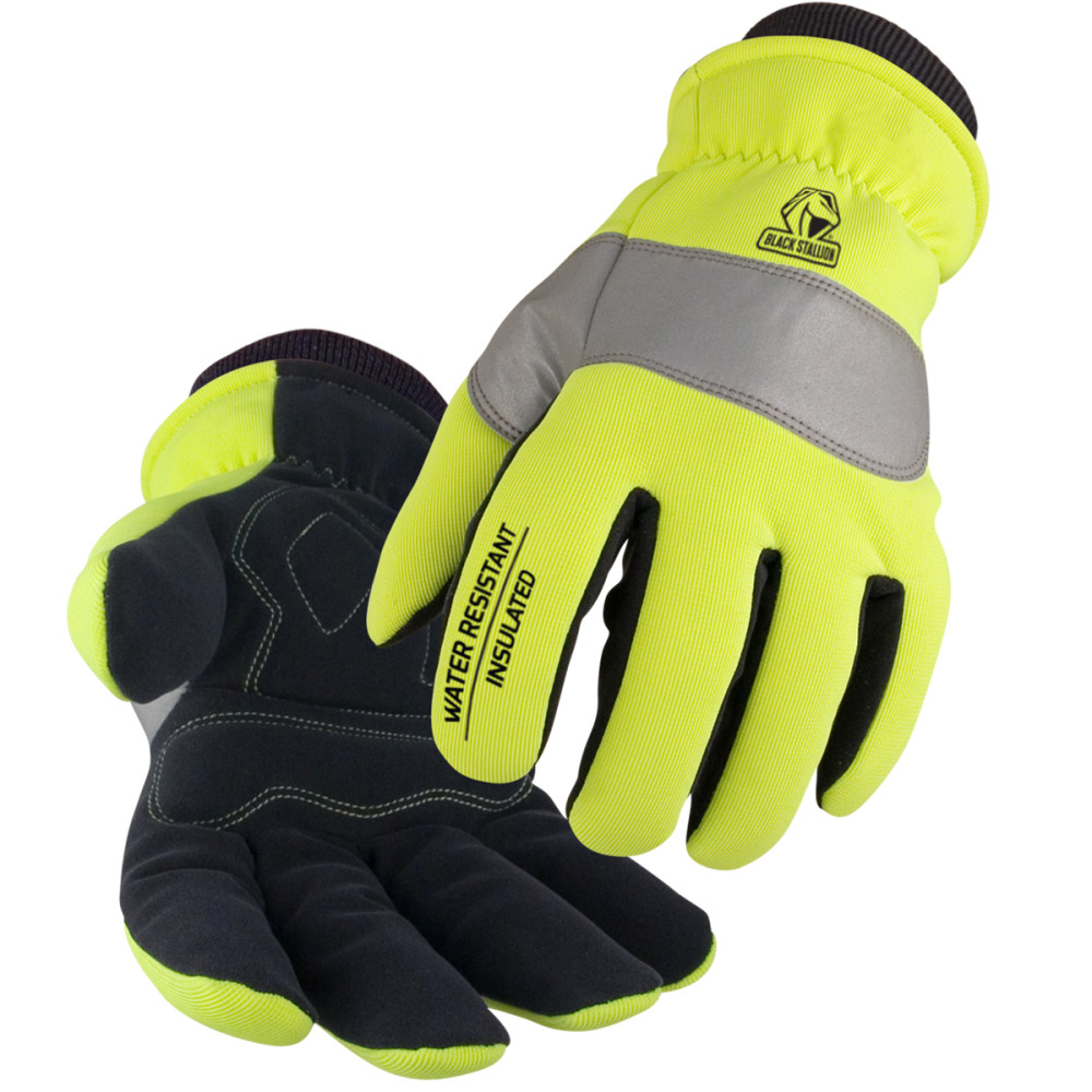 Black Stallion FlexHand Hi-Vis Winter Mechanics Gloves Large - Ascmtools