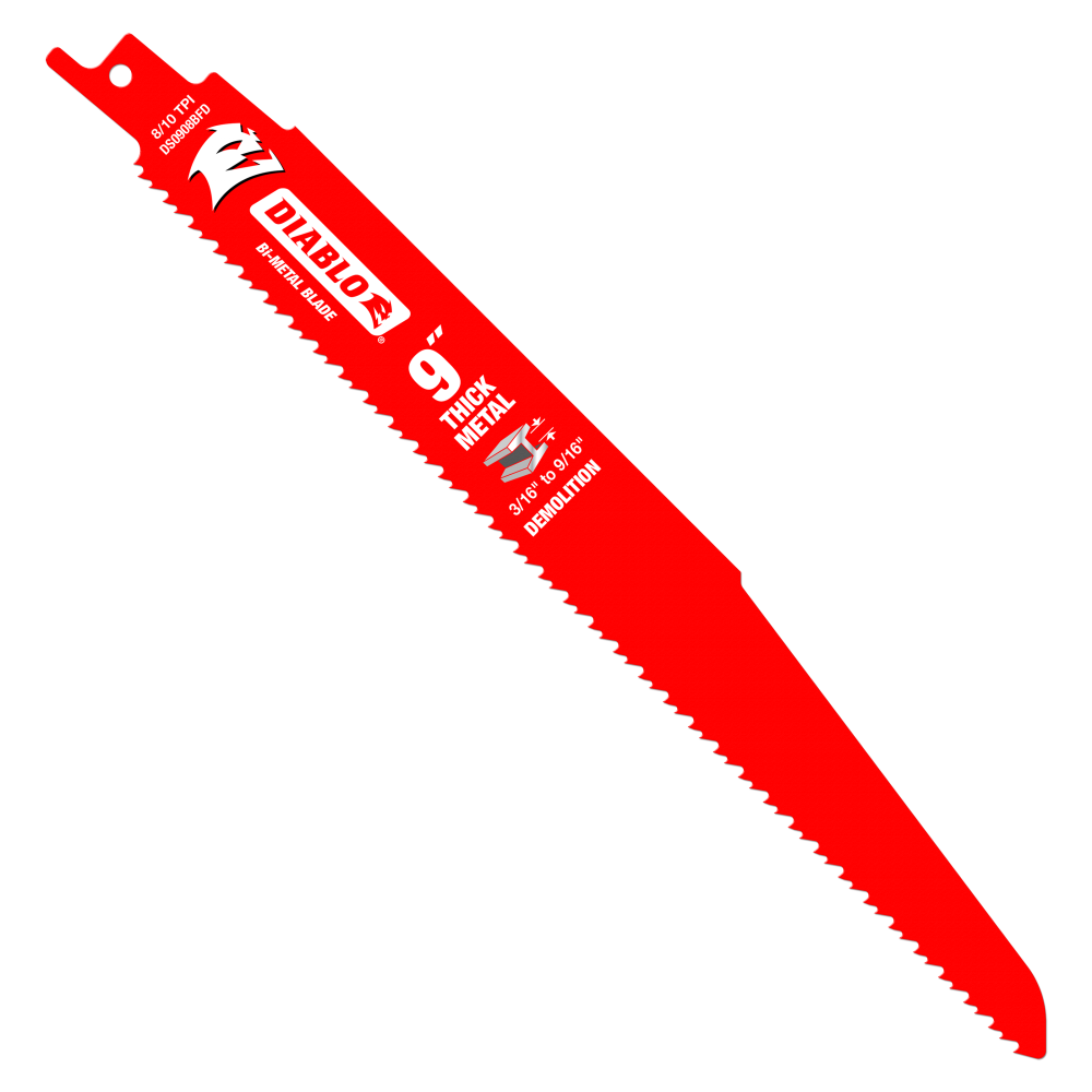 Diablo Tools 9″ Bi Metal Reciprocating Blade for Thick Metal/Demolition 15pk - Ascmtools