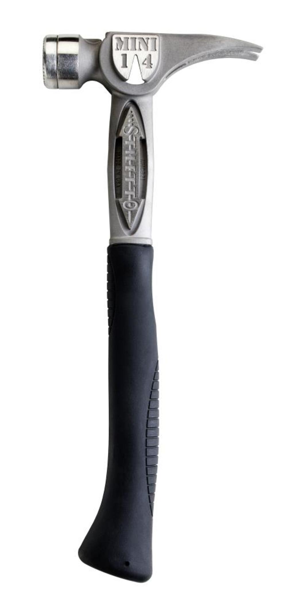Stiletto TiBone MINI-14 oz Smooth Face Hammer with 16 in. Curved Titanium Handle - Ascmtools
