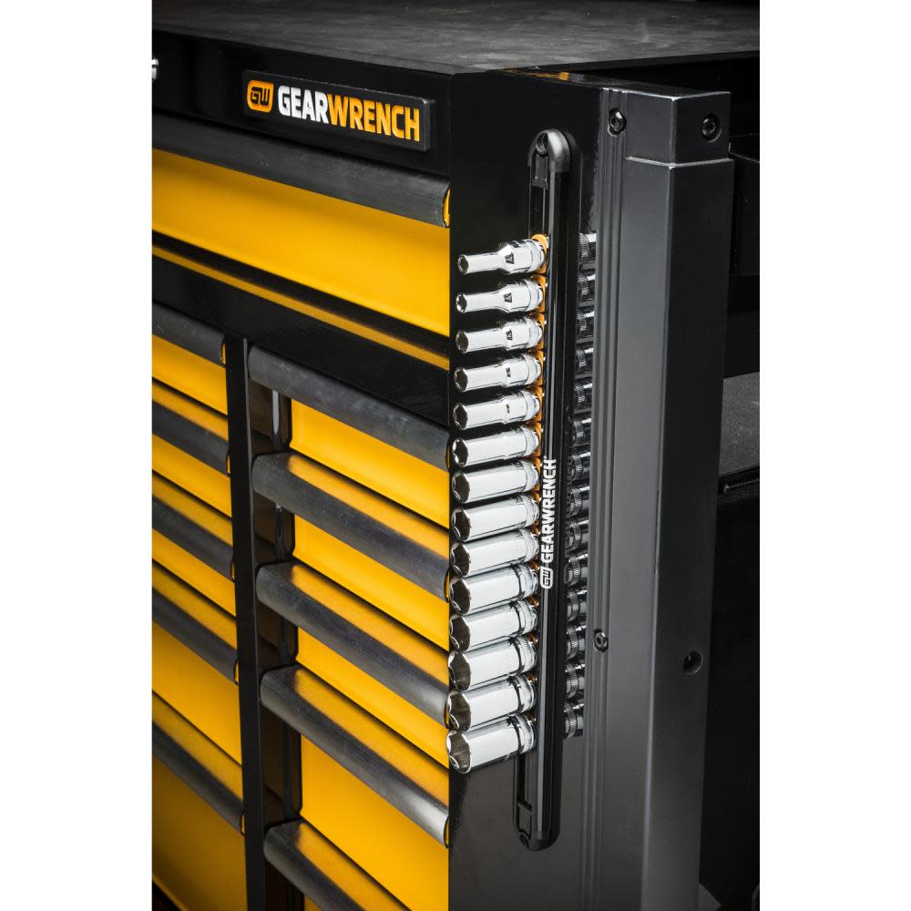 GEARWRENCH Magnetic Socket Rail 1/2 In. Drive Includes 14 Clips - Ascmtools