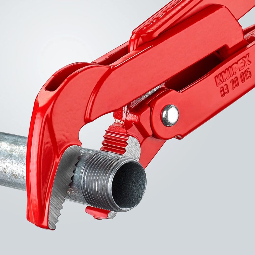 Knipex Pipe Wrench 45 Degree Angled 430 mm Swedish Pattern - Ascmtools